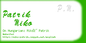 patrik miko business card